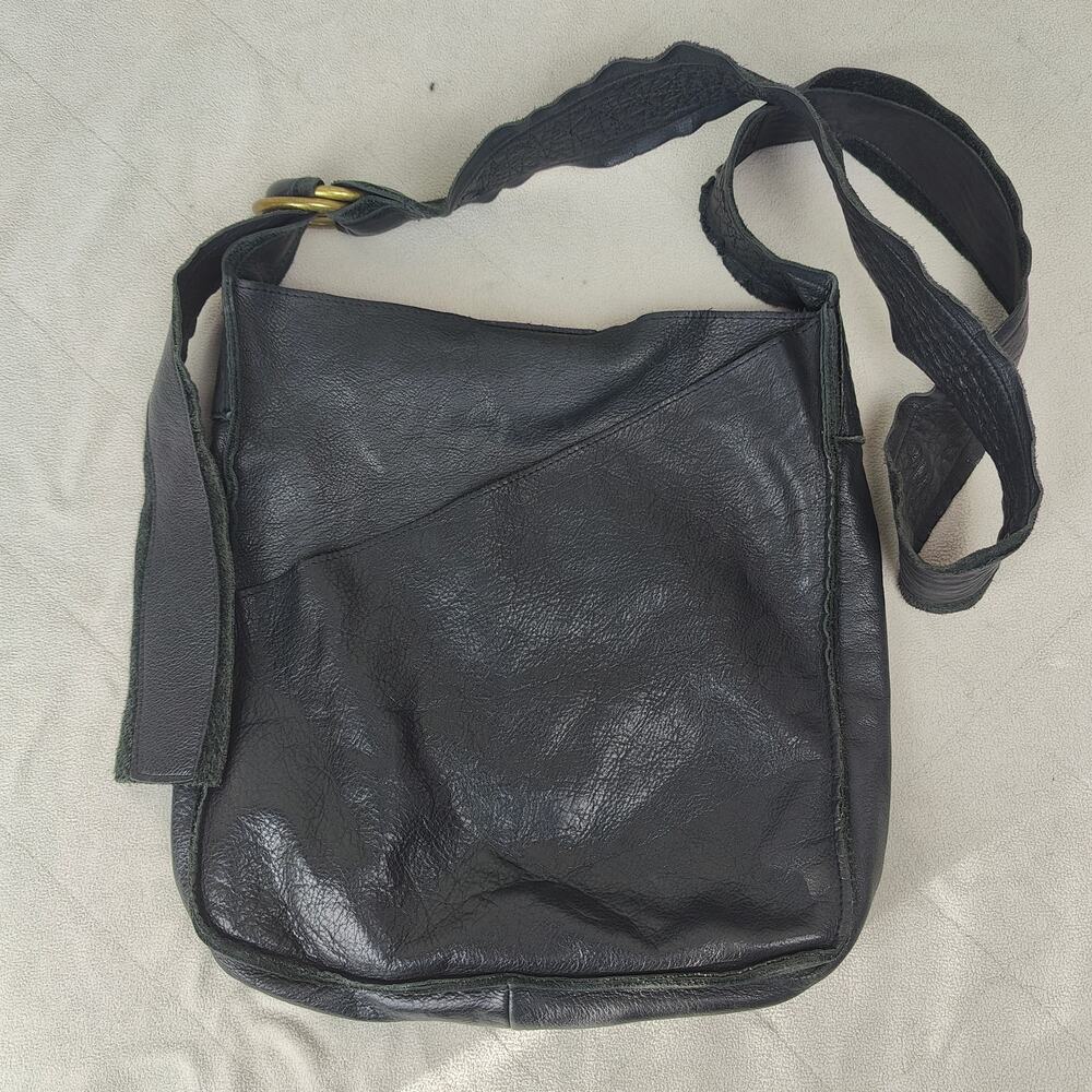 Molly G Black Leather Crossbody Bag